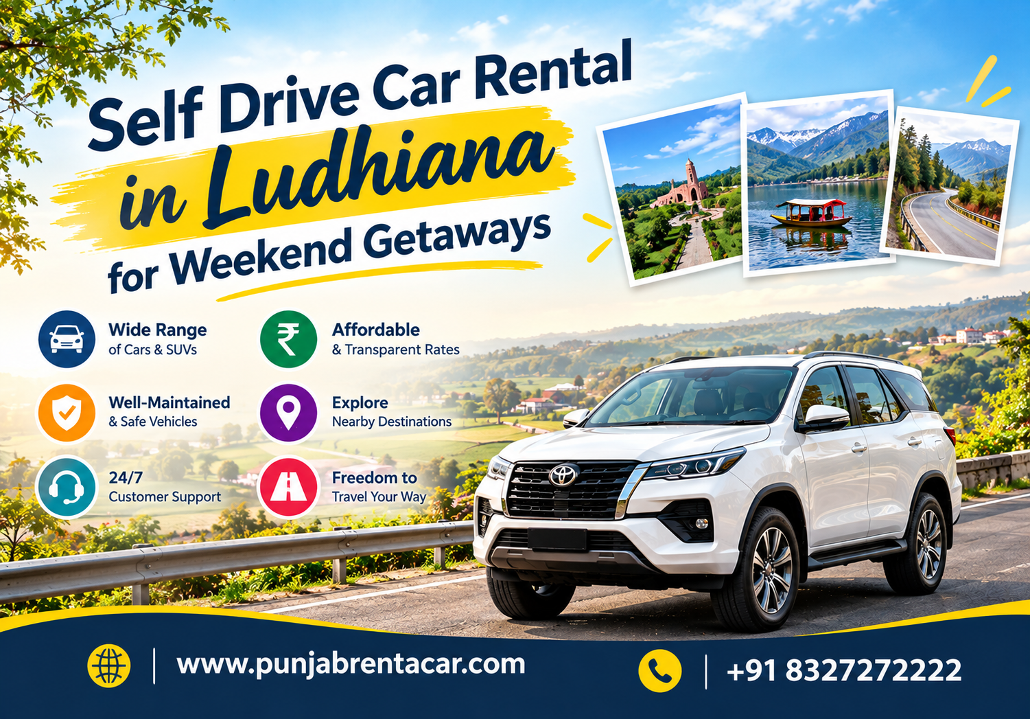 Self Drive Car Rental in Ludhiana for Weekend Getaways